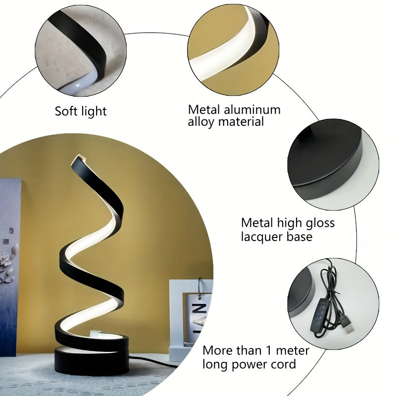 Lampada da Scrivania LED a Spirale – Illuminazione Moderna Dimmabile