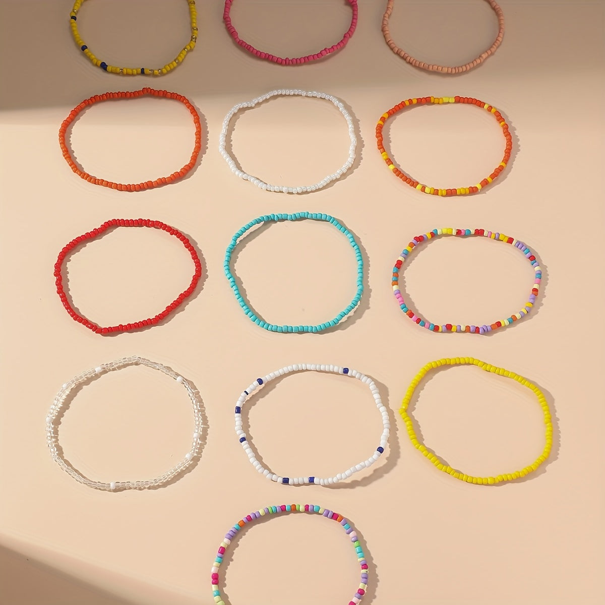Set di 13 Braccialetti alla Caviglia Bohemien - Accessori in Perline Fatti a Mano per l'Estate
