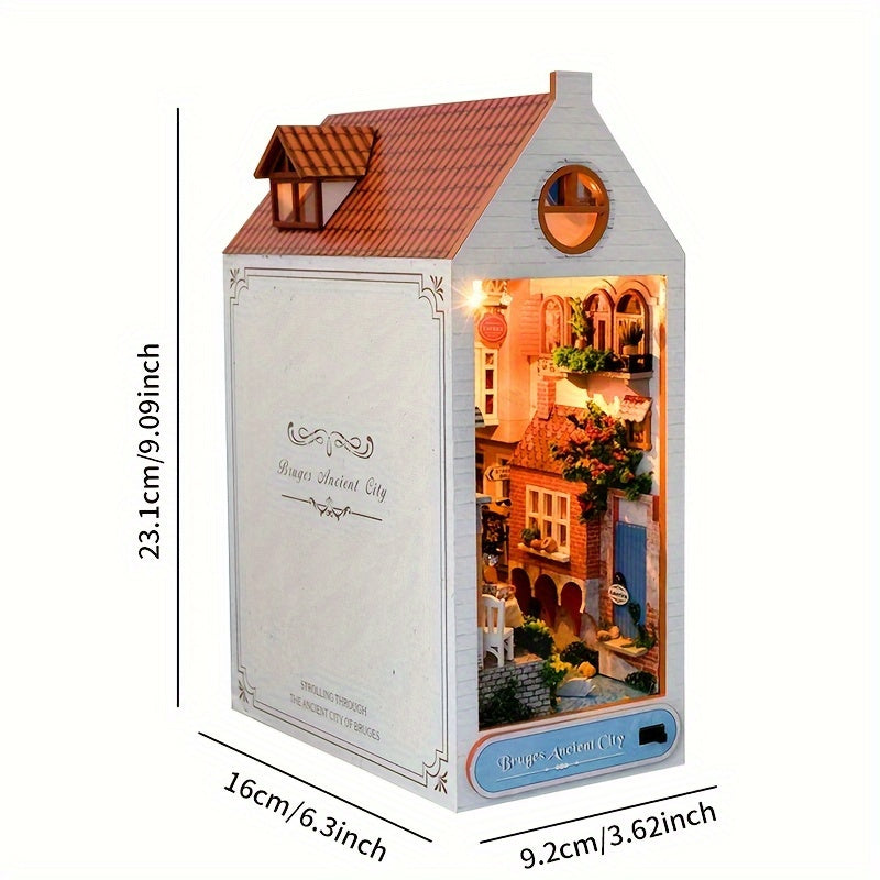 DIY Brugge Casa Porta Libri – Modello in Legno 3D della Vecchia Città
