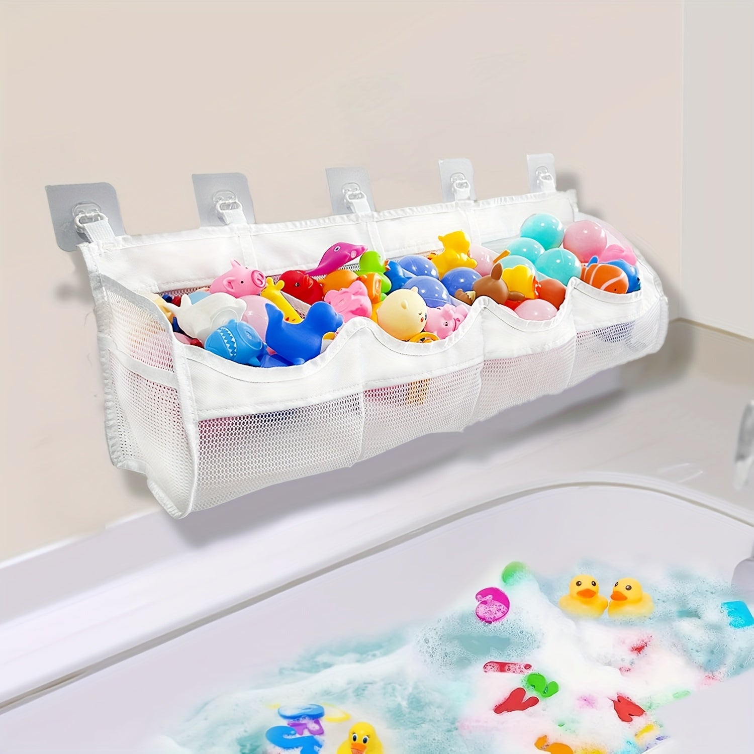 Organizzatore di giocattoli da bagno in rete - Perfetto per tenere tutto in ordine