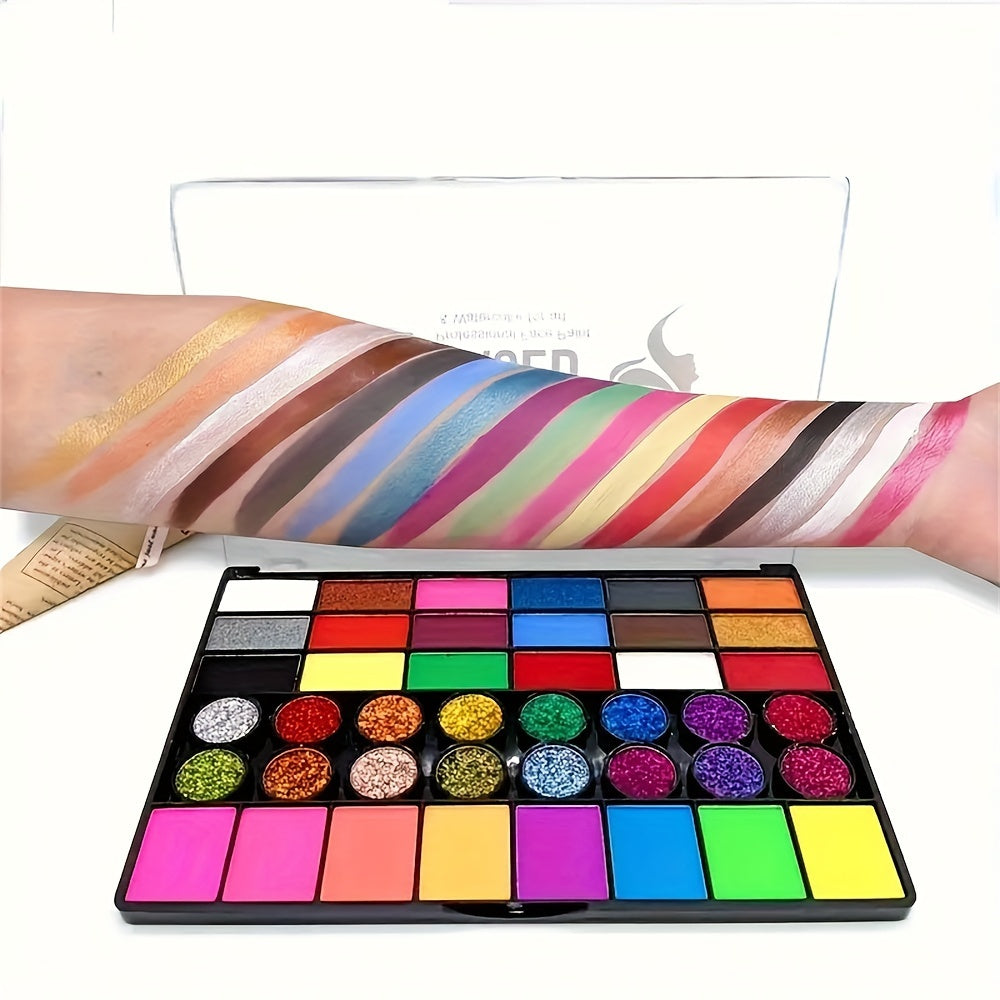 Set di 42 Colori di Vernice per Viso e Corpo a Base d'Acqua – Perfetto per Arte Creativa e Pittura
