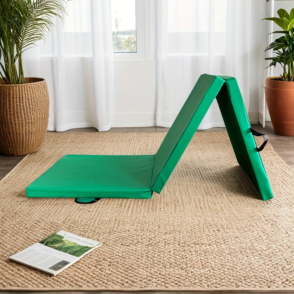 Tappetino da yoga pieghevole a tre pannelli con imbottitura spessa, superficie antiscivolo in PU e maniglia