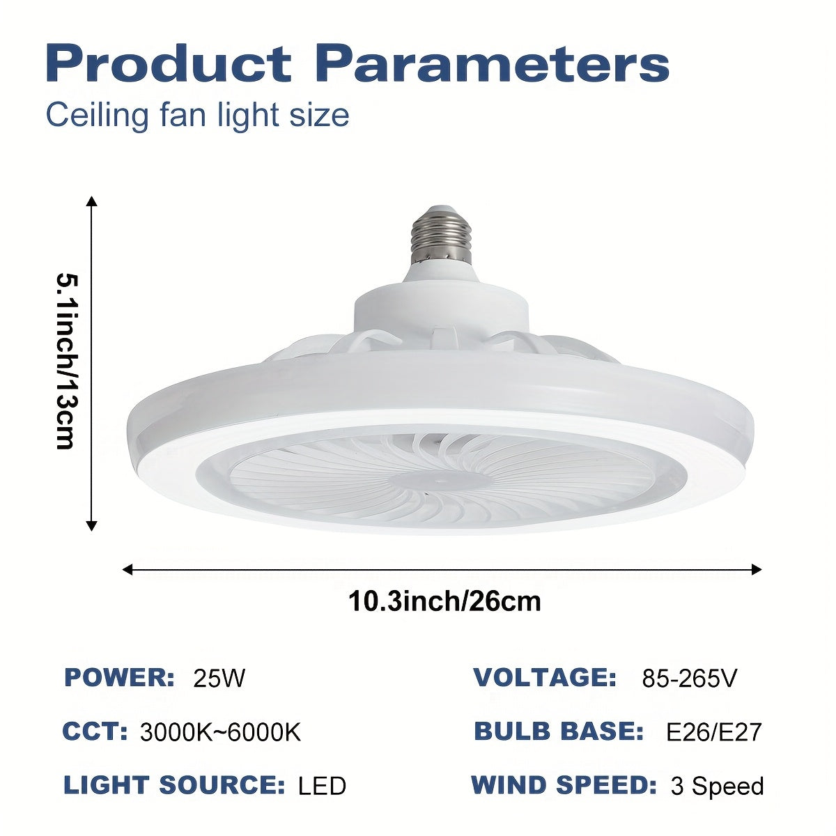 Lampada Ventilatore LED Smart – Dimmerabile e Silenziosa