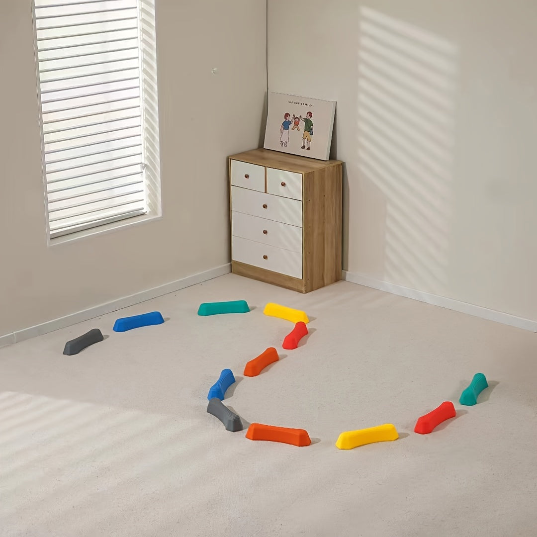 Set di Blocchi di Equilibrio Educativi per Bambini – Pietre Colorate per Interni ed Esterni