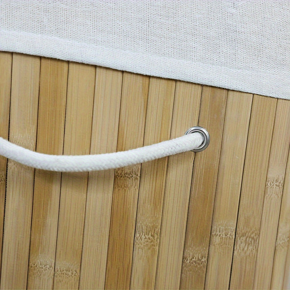 Cesto per la Biancheria in Bambù con Coperchio e Maniglie – Organizzazione Naturale e Salvaspazio