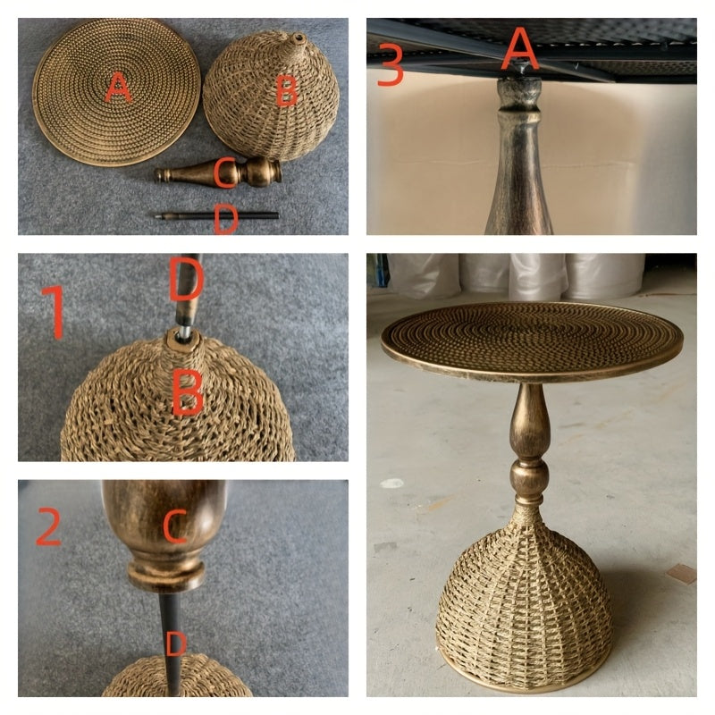 Tavolino da caffè in erba d'acqua fatto a mano – Aspetto bronzo antico