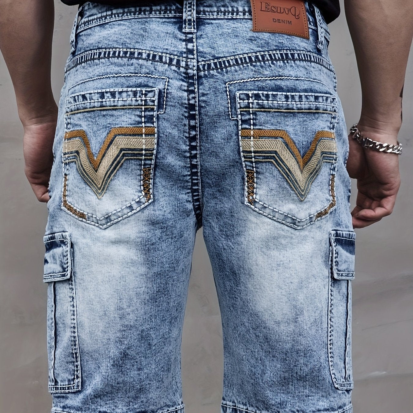 Pantaloni Corti in Denim Multi-Pocket da Uomo - Pratici e Confortevoli