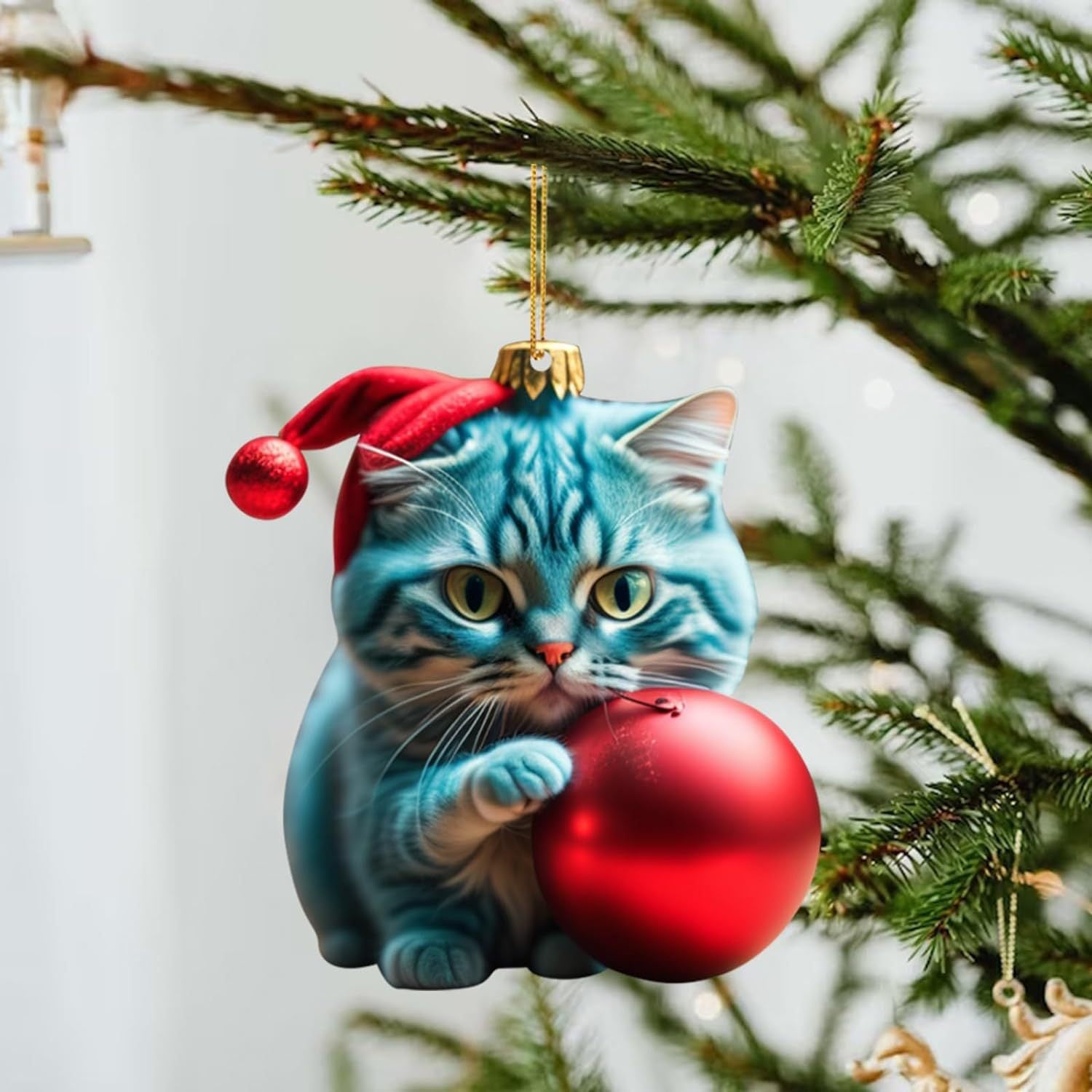 Ornamento Gatto di Natale - Carinissima Decorazione Festiva per l'Albero
