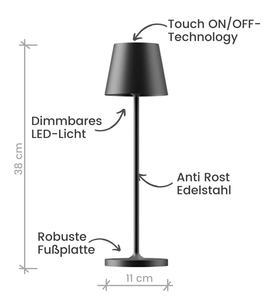 Lampada da Tavolo LumiTouch – LED Dimmerabile con Controllo Touch