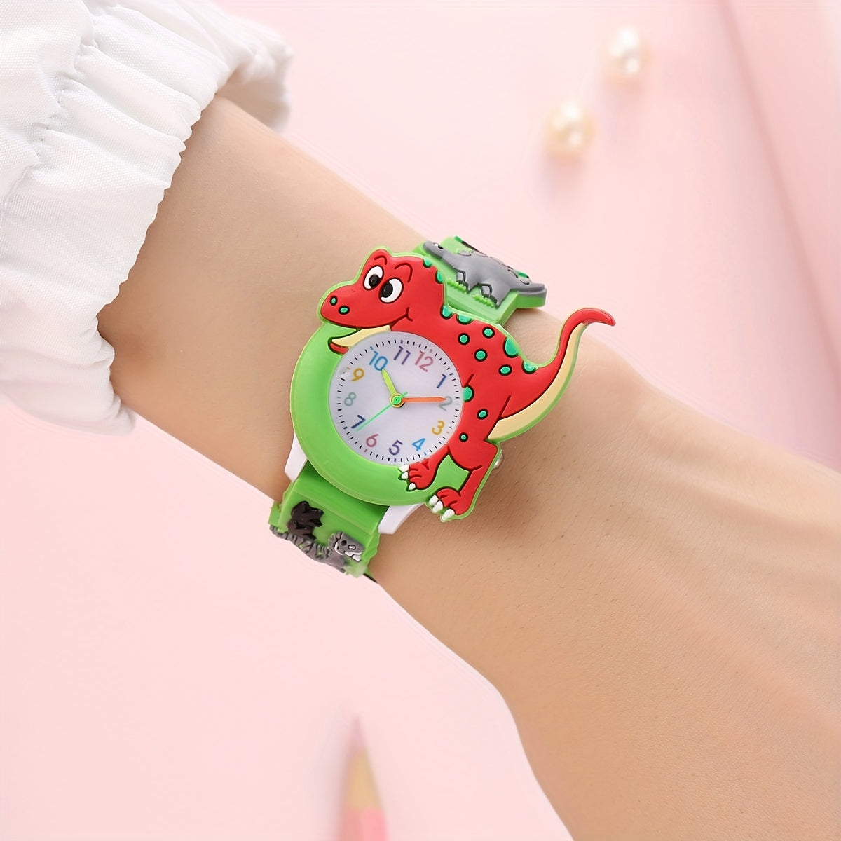 Orologio da Bambino Dinosauro - Divertente Cartoon Tyrannosaurus Rex con Cinturino in Silicone
