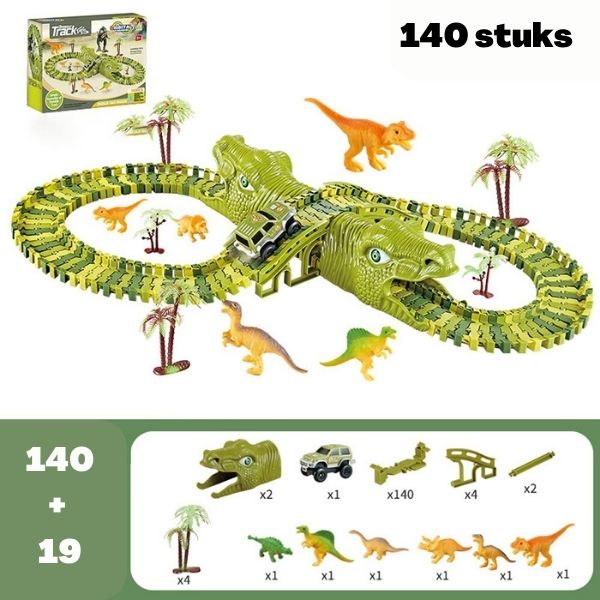 DinoTrack - Set di Giocattoli Dinosauri - Pista a 360 Gradi
