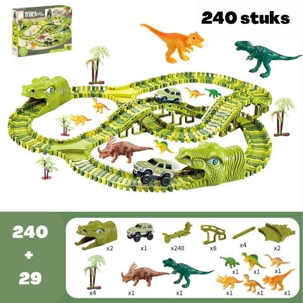 DinoTrack - Set di Giocattoli Dinosauri - Pista a 360 Gradi