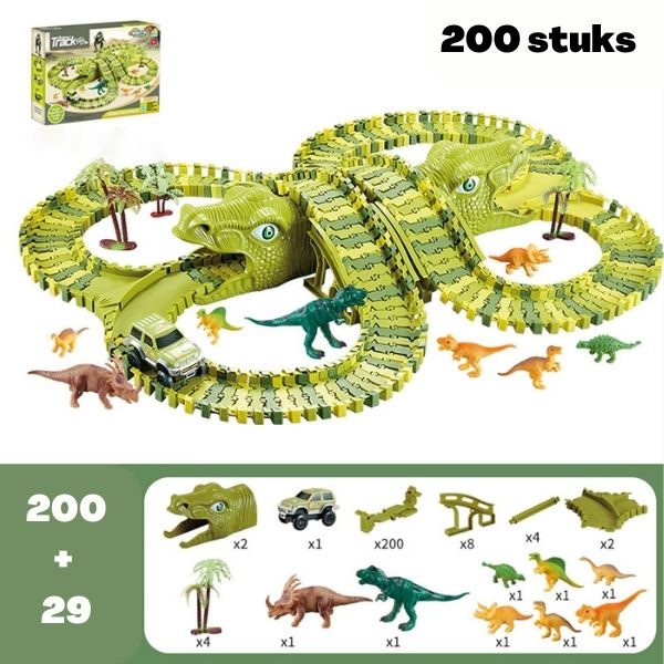 DinoTrack - Set di Giocattoli Dinosauri - Pista a 360 Gradi