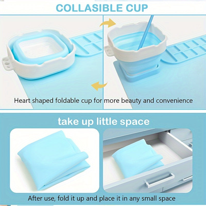 Tappetino in Silicone per Pittura con Paletta e Supporto per Pennelli – Durevole e Flessibile