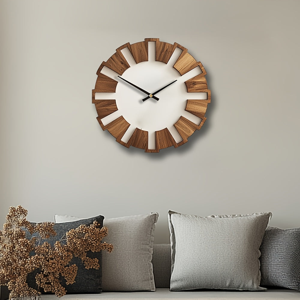 Orologio da Parete in Legno Rustico con Meccanismo Silenzioso – Design Senza Tempo per Soggiorno, Ufficio e Camera da Letto