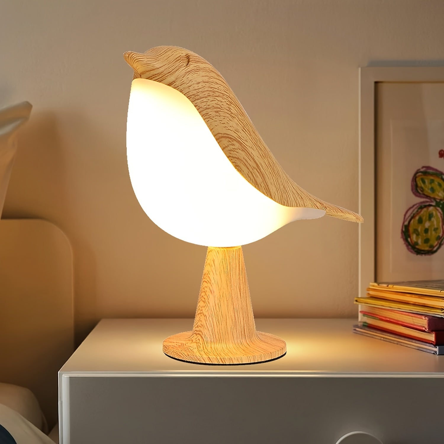 Lampada LED a forma di Uccello con Diffusore Aroma – Lampada da Notte e da Lettura Ricaricabile USB con 3 Temperature di Colore
