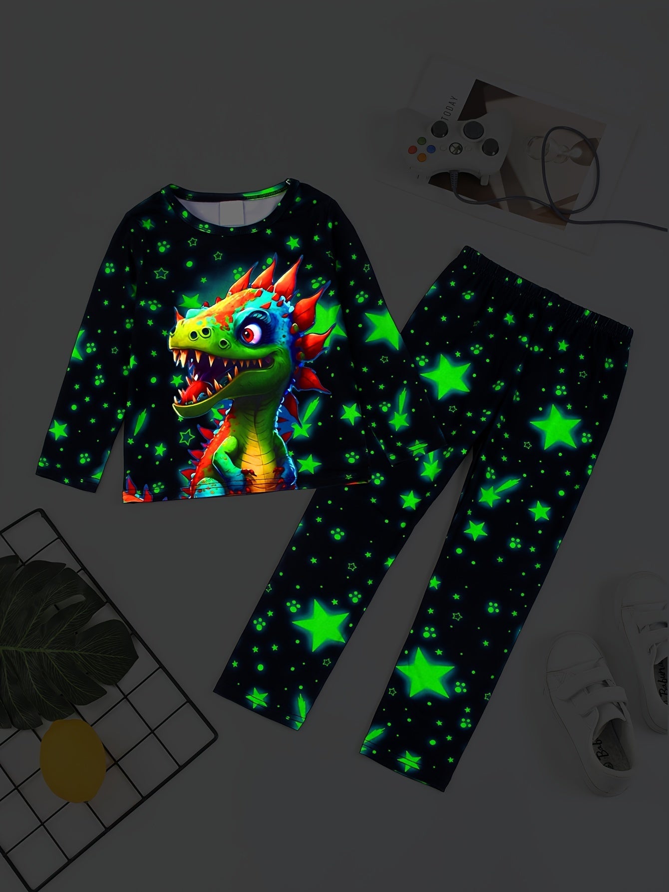 DinoGlow Set Pigiama - Serate Brillanti per Bambini Avventurosi