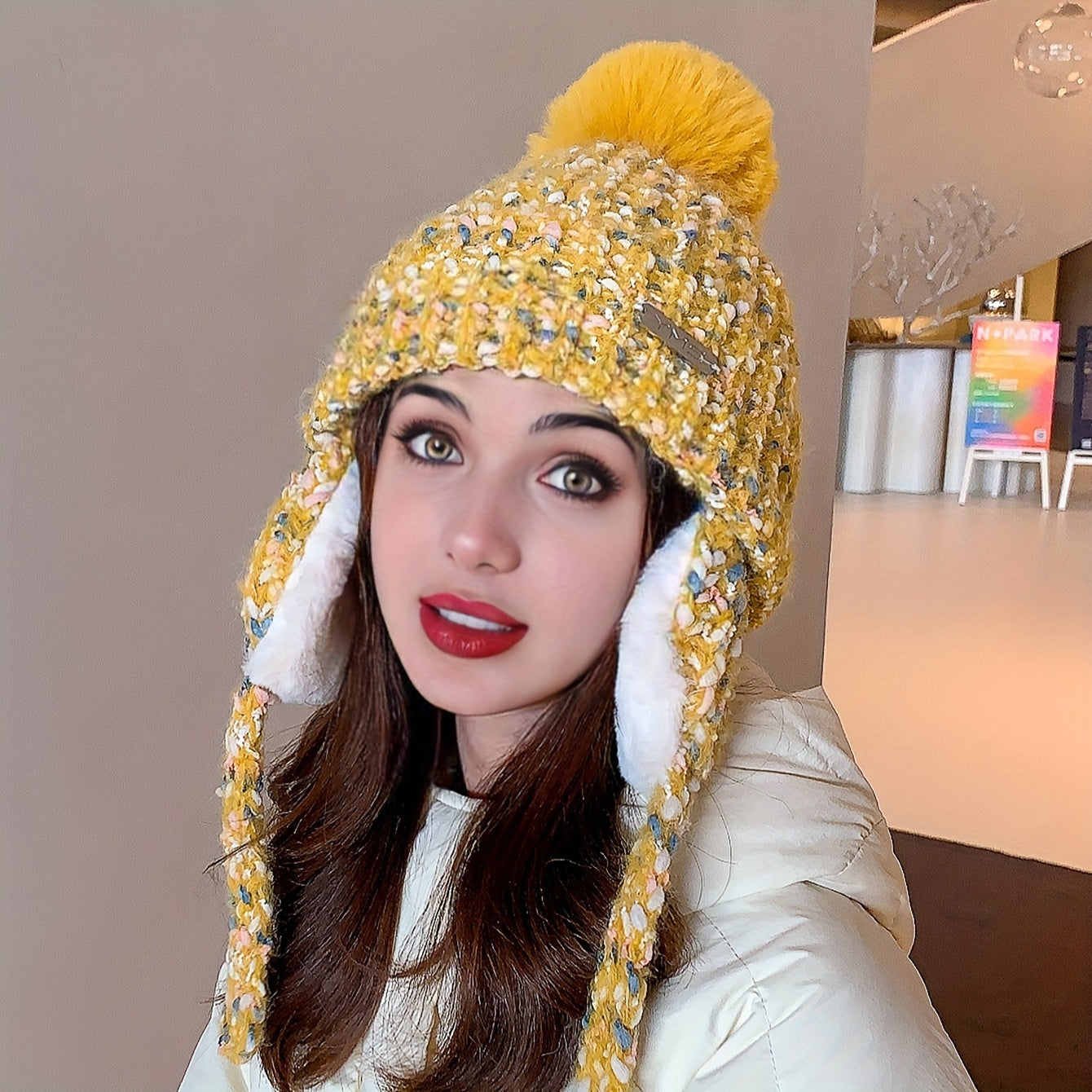 Olivia Cappello Invernale Caldo – Cappello Lavorato a Maglia con Fodera in Fleece e Orecchie