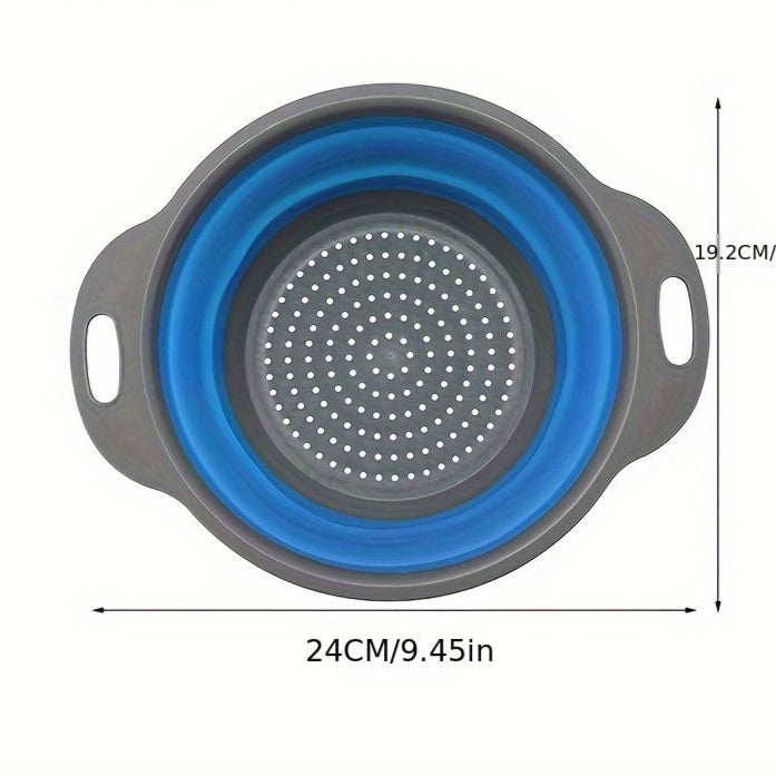 Set di Colino in Silicone Pieghevole – Perfetto per Pasta, Verdure e Frutta