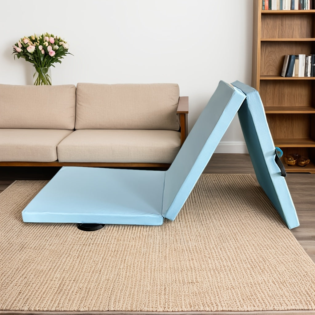 Tappetino da yoga pieghevole a tre pannelli con imbottitura spessa, superficie antiscivolo in PU e maniglia