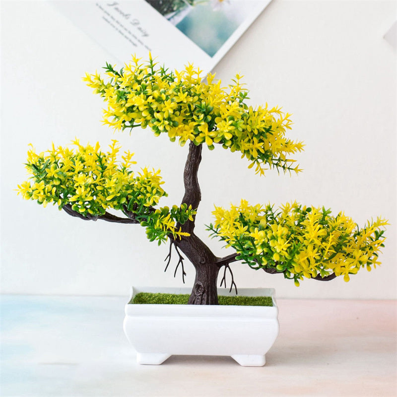 BlossomBonsai Albero Artificiale – Mini Bonsai Realistico con Fiori Rosa