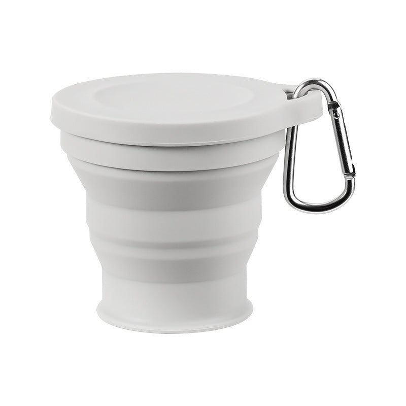 Bicchiere Pieghevole in Silicone con Moschettone - Bicchiere Portatile e Durevole per Attività all'Aperto e Campeggio