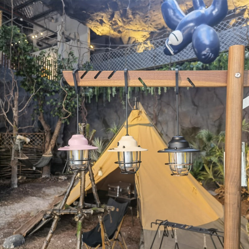 Lanterna da Campeggio Vintage a LED - Ricaricabile e Durevole per Avventure all'Aperto