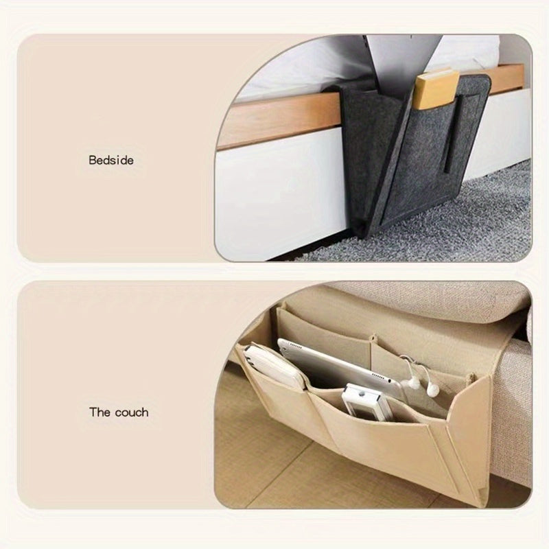 Borsa da Appoggio in Feltro – Ordinata e Accessibile Accanto al Letto o al Divano