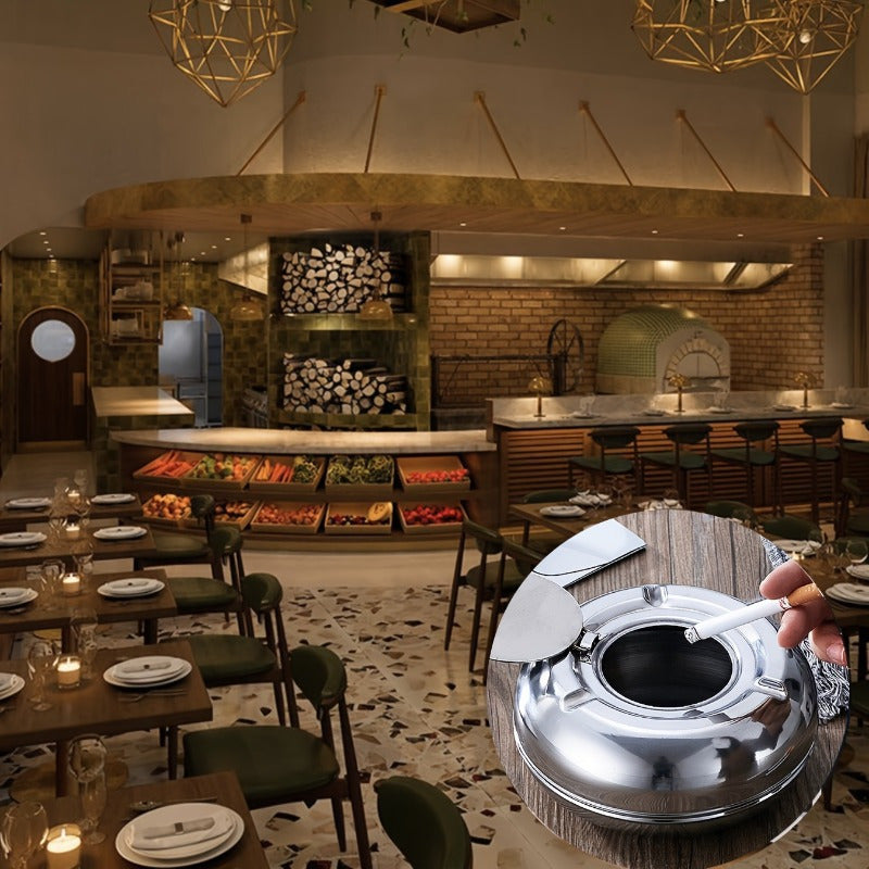 Cenere in Acciaio Inossidabile con Coperchio – Cenere a Prova di Vento e Antiruggine per Interni ed Esterni