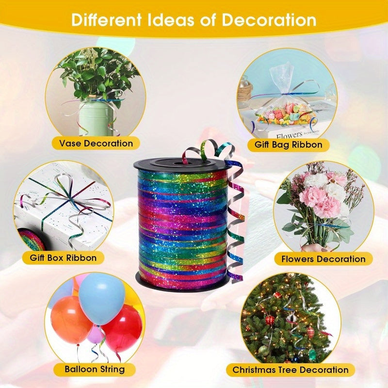 Set di Nastro Curling Olografico – Perfetto per Decorazioni Festive e Confezionamento Regali