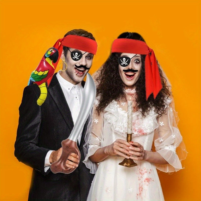 Set Completo di Accessori da Pirata – Con Pappagallo, Occhiale da Pirata e Spada per Costumi
