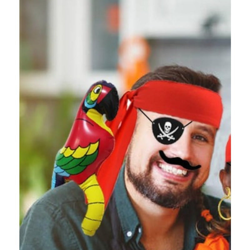 Set Completo di Accessori da Pirata – Con Pappagallo, Occhiale da Pirata e Spada per Costumi