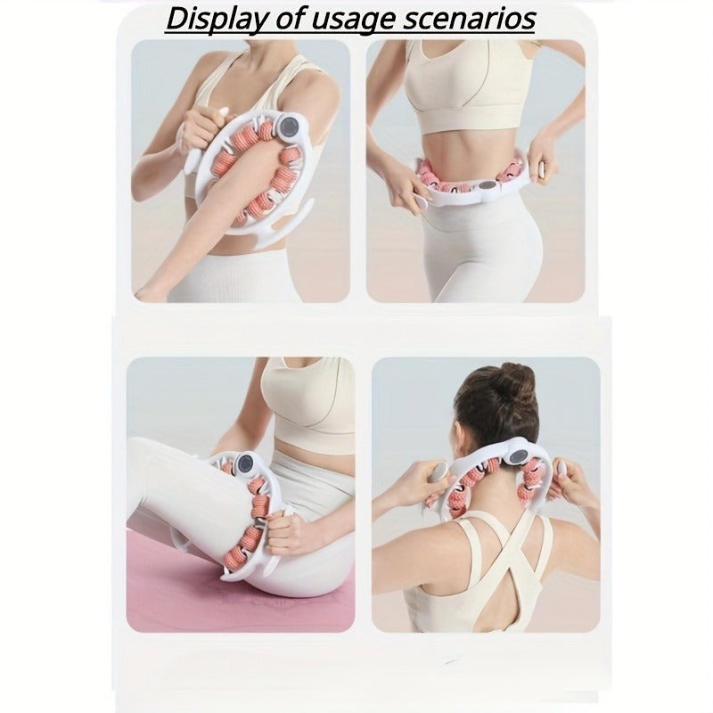 FlexiRoller 14-Ruote Rullo massaggiante – Profonda Rilassamento Muscolare con Fermapiedi