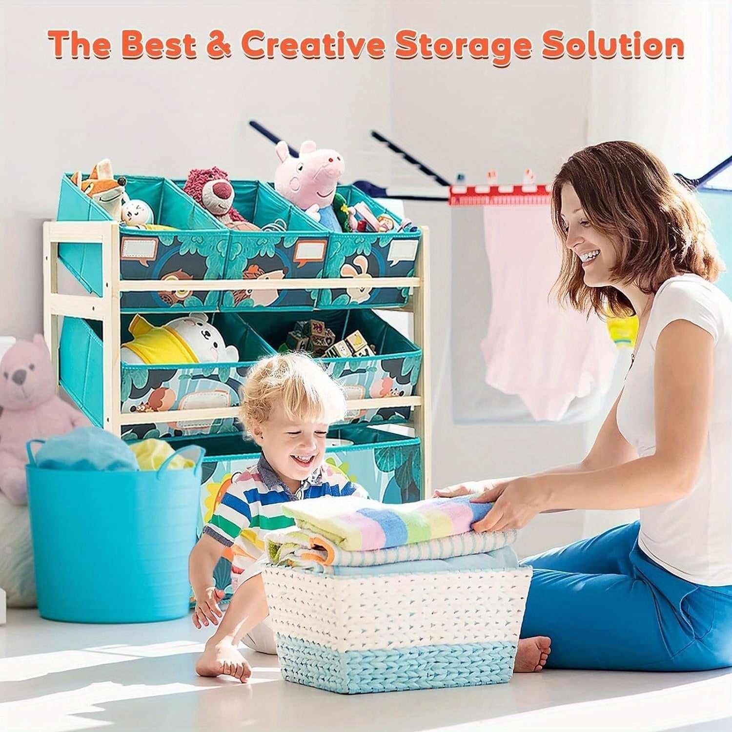 Organizzatore di Giocattoli con 3 Livelli e Scatole di Stoccaggio – Perfetto per Camerette e Conservazione dei Giocattoli