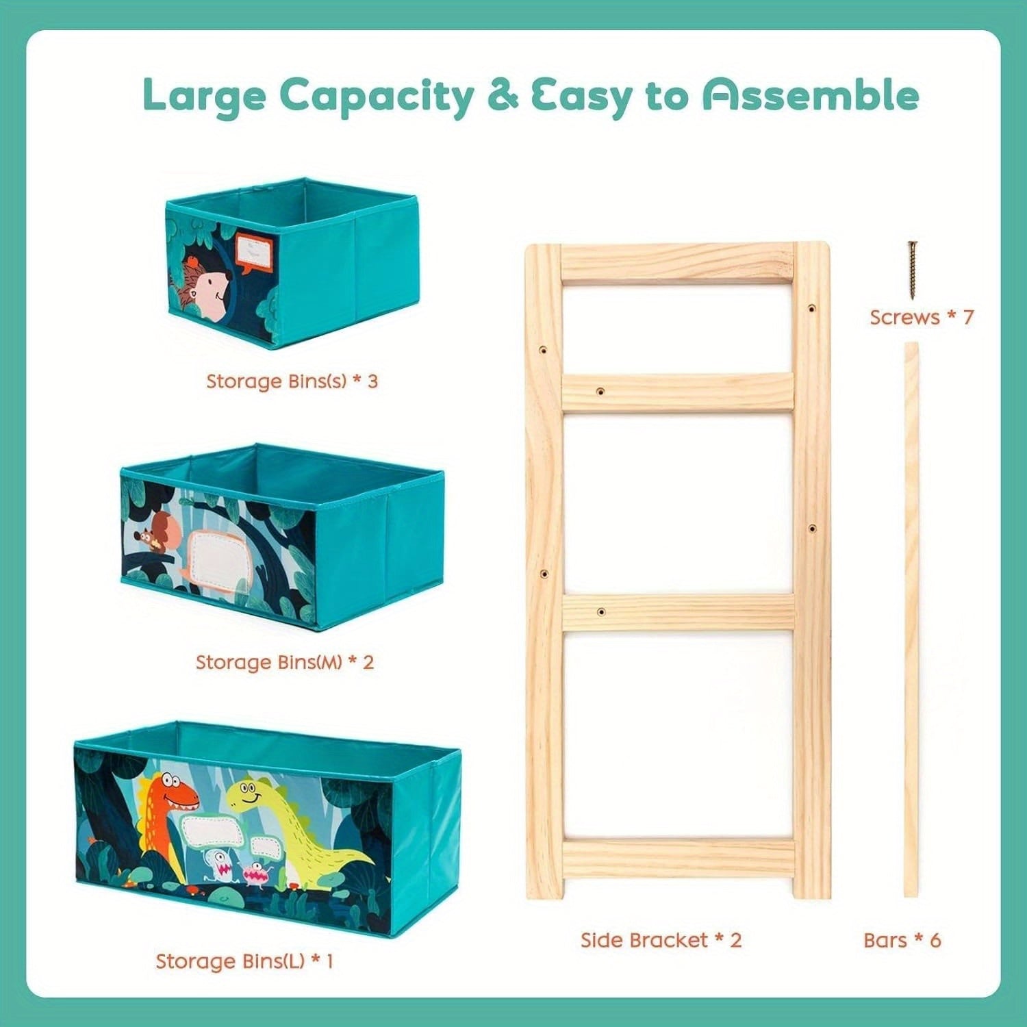 Organizzatore di Giocattoli con 3 Livelli e Scatole di Stoccaggio – Perfetto per Camerette e Conservazione dei Giocattoli