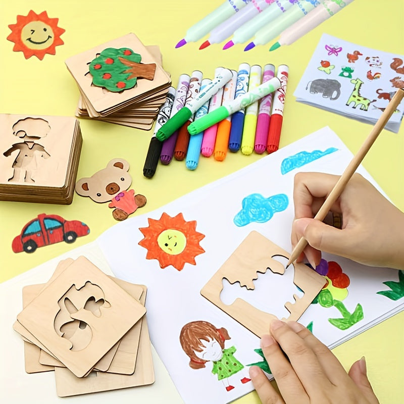 Set di Stencil Educativi - Per Apprendimento Creativo