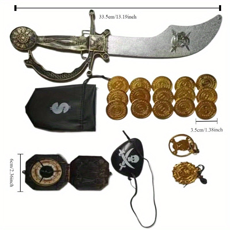 Set di Giocattoli Avventura Pirata – Inclusi Coltello, Monete e Bussola