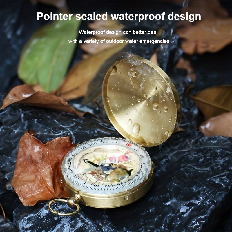 Bussola di sopravvivenza in rame – Impermeabile e Luminoso al Buio per Avventure Notturne