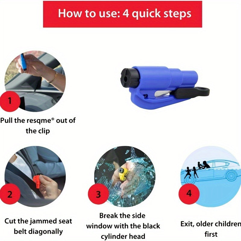 CrashSafe Martello di Sicurezza per Auto - Strumento di Emergenza per Rottura Vetri e Sicurezza