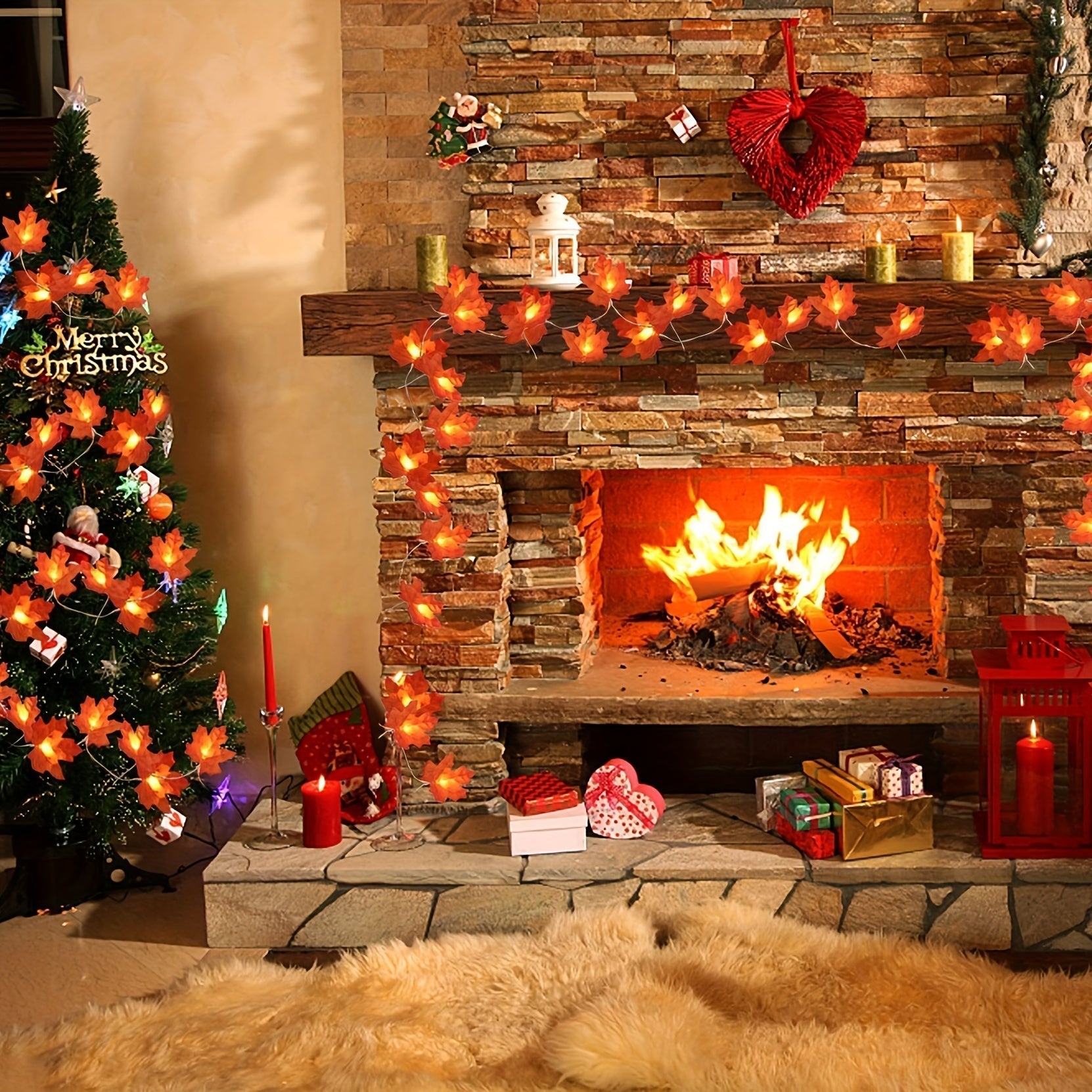 Luci a LED con Foglie – Atmosfera Calda d'Autunno per Casa e Festa