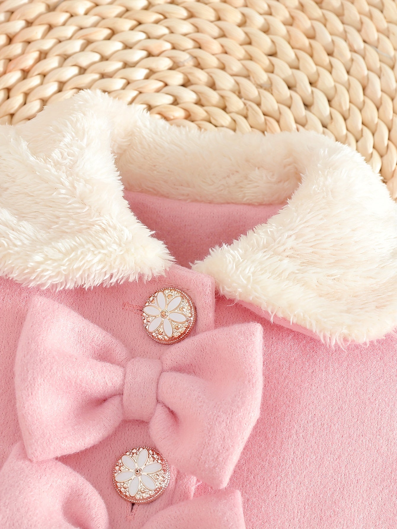 Giacca invernale per bambini - Elegante con Fiocco e Collo in Peluche per Giornate Fredde