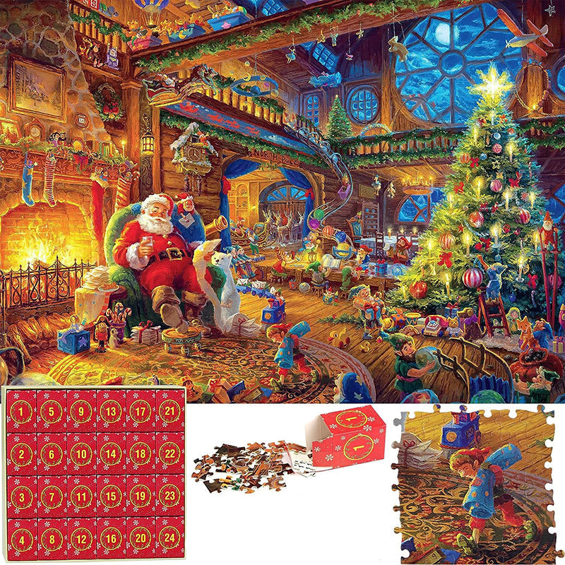 Calendario dell'Avvento Puzzles di Natale – 1008 Pezzi, Divertimento Quotidiano con i Puzzle