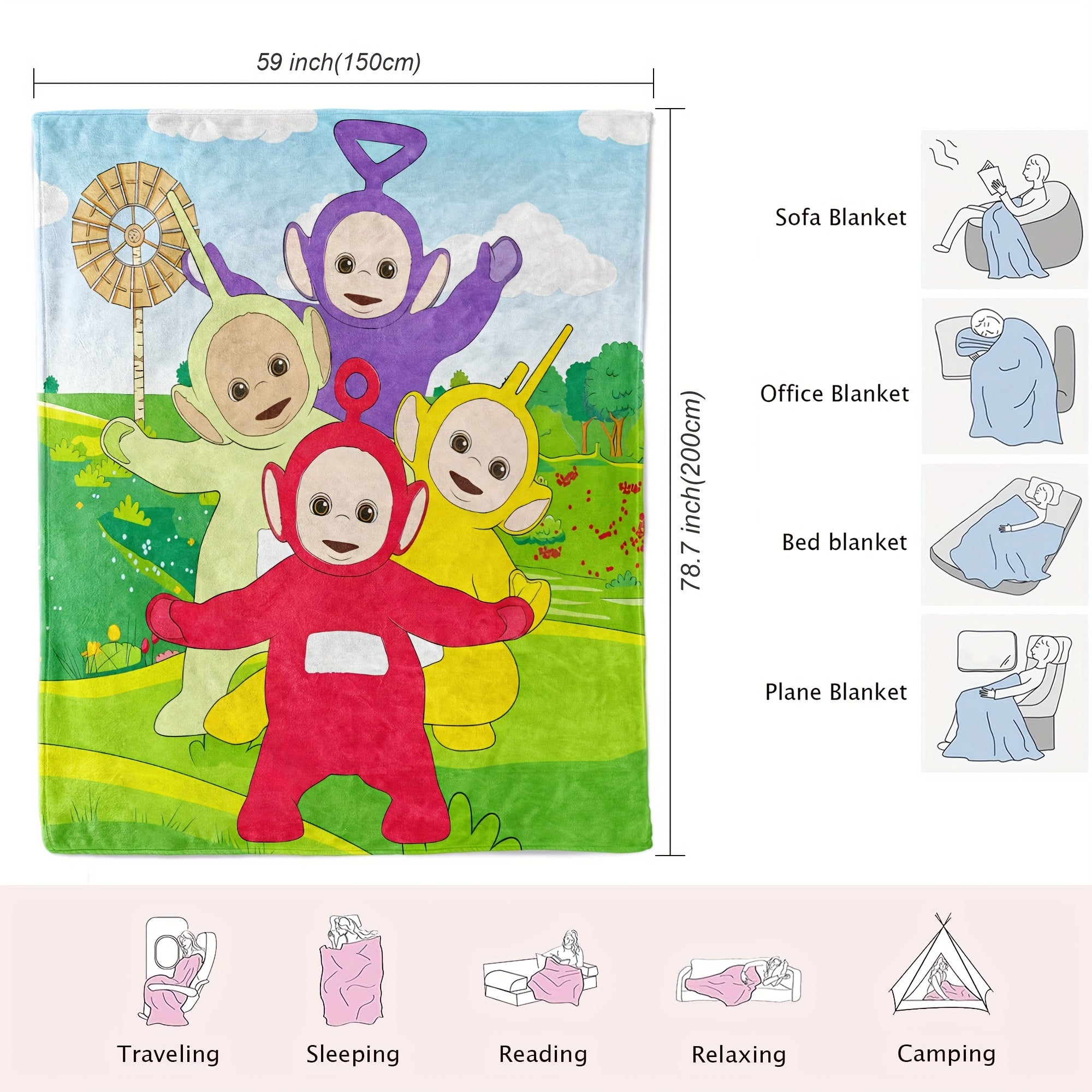 Coperta Teletubbies - Per Bambini, Morbida e Versatile