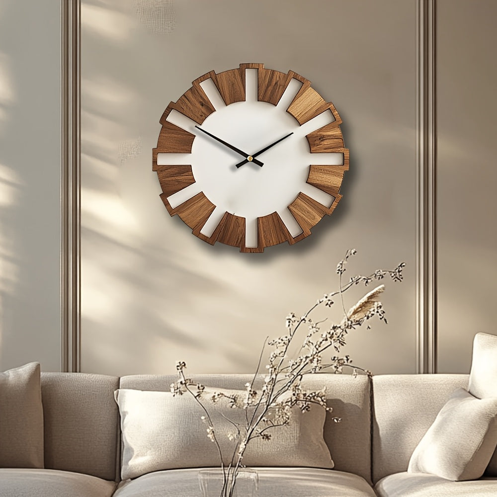 Orologio da Parete in Legno Rustico con Meccanismo Silenzioso – Design Senza Tempo per Soggiorno, Ufficio e Camera da Letto