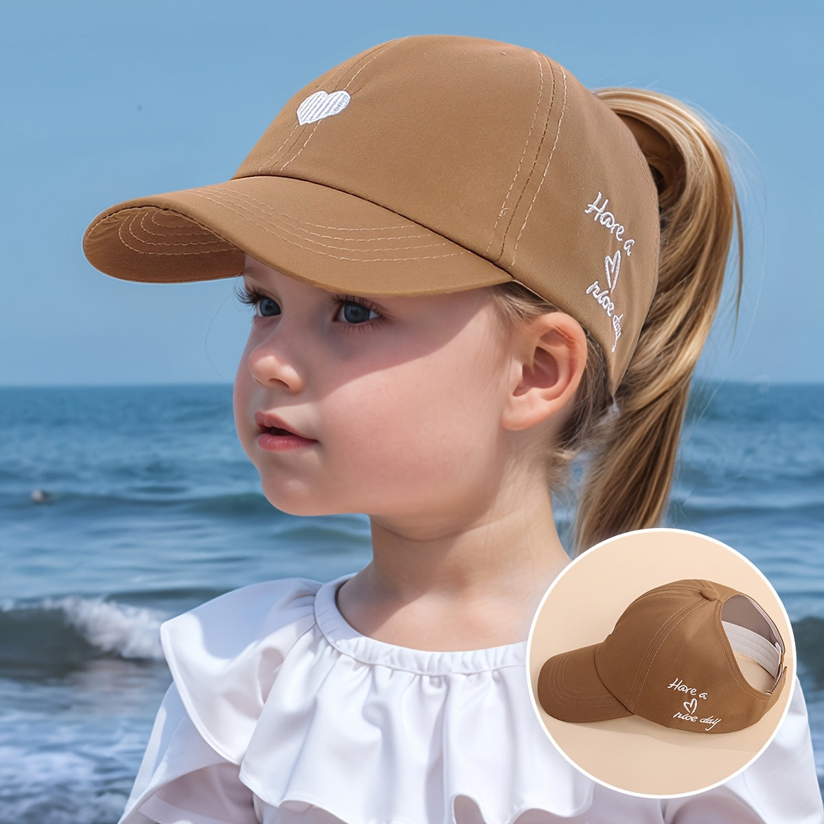 Cappellino da Baseball Regolabile per Bambini – Ricamo a Cuore e Comfort Traspirante