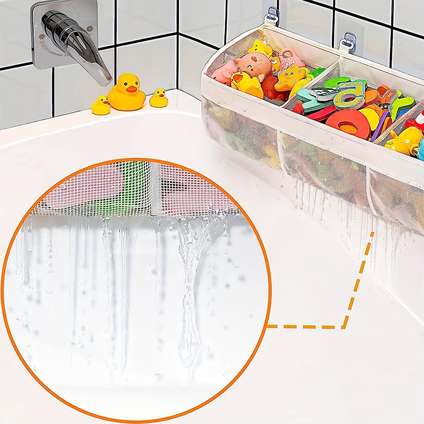 Organizzatore di giocattoli da bagno in rete - Perfetto per tenere tutto in ordine