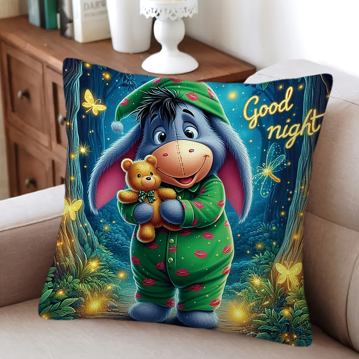 Copripiumino Eeyore in Peluche - Design Giocoso Doppio Senso con Cerniera per Soggiorno e Camera da Letto