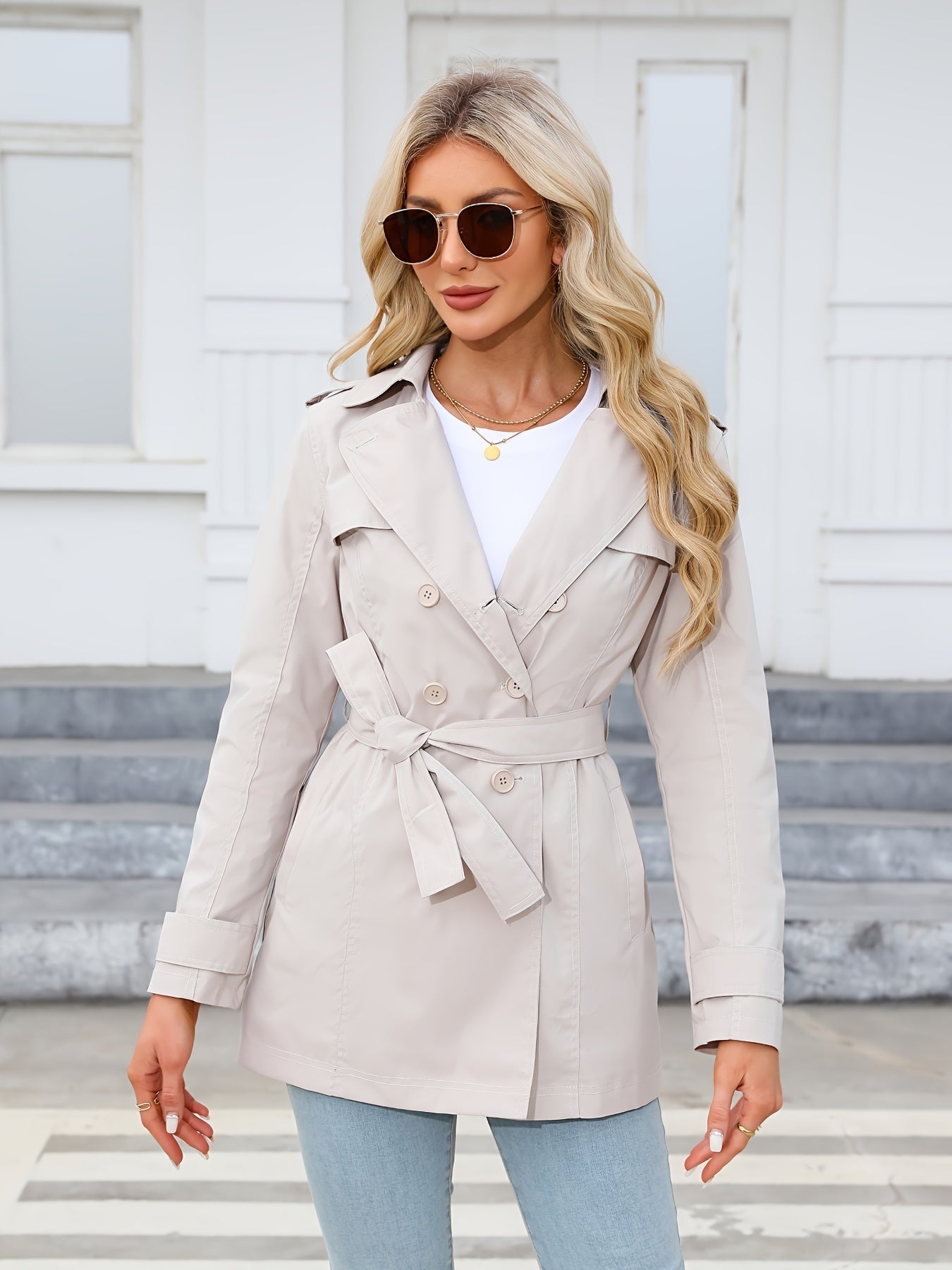 Trenchcoat Doppiopetto Senza Tempo – Elegante e Confortevole per la Primavera e l'Autunno