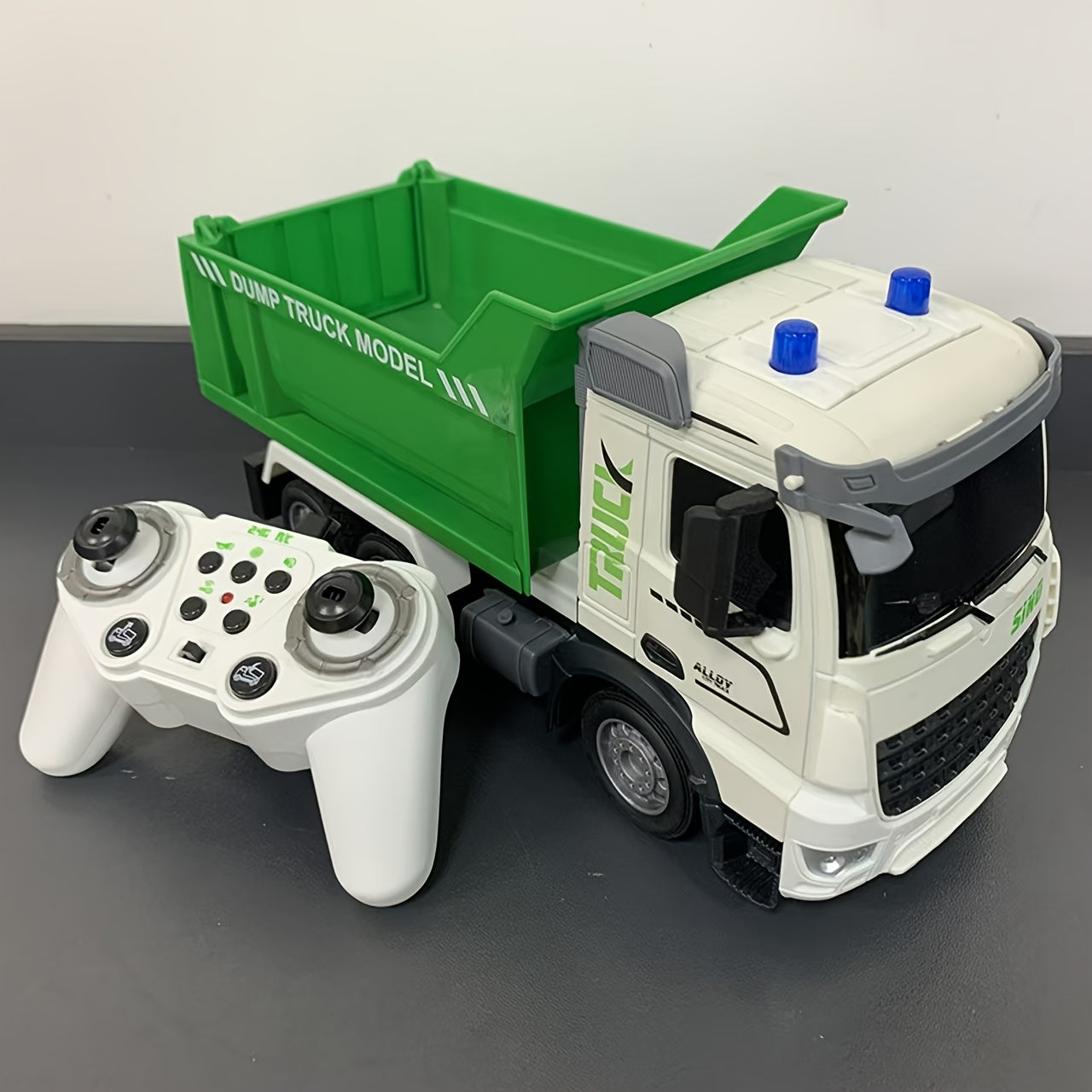 EcoTruck RC Camion della Spazzatura - Veicolo Giocattolo Realistico con Luce e Suono