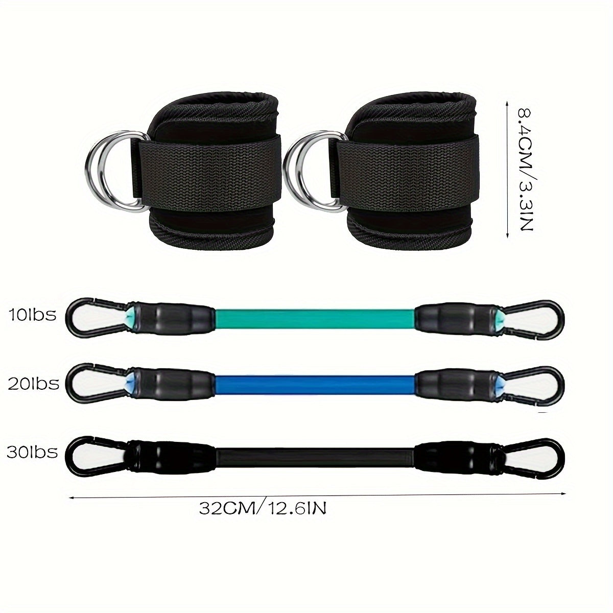 Set di Bande di Resistenza Regolabili per Caviglie – Perfetto per l'Allenamento di Glutei e Gambe a Casa